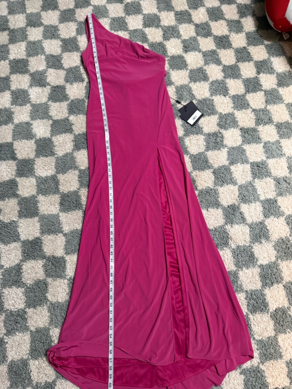 MAC DUGGAL Ieena NWT Maxi Gown Jersey One Shoulder Draped Back New Barbie Event - Picture 10 of 15